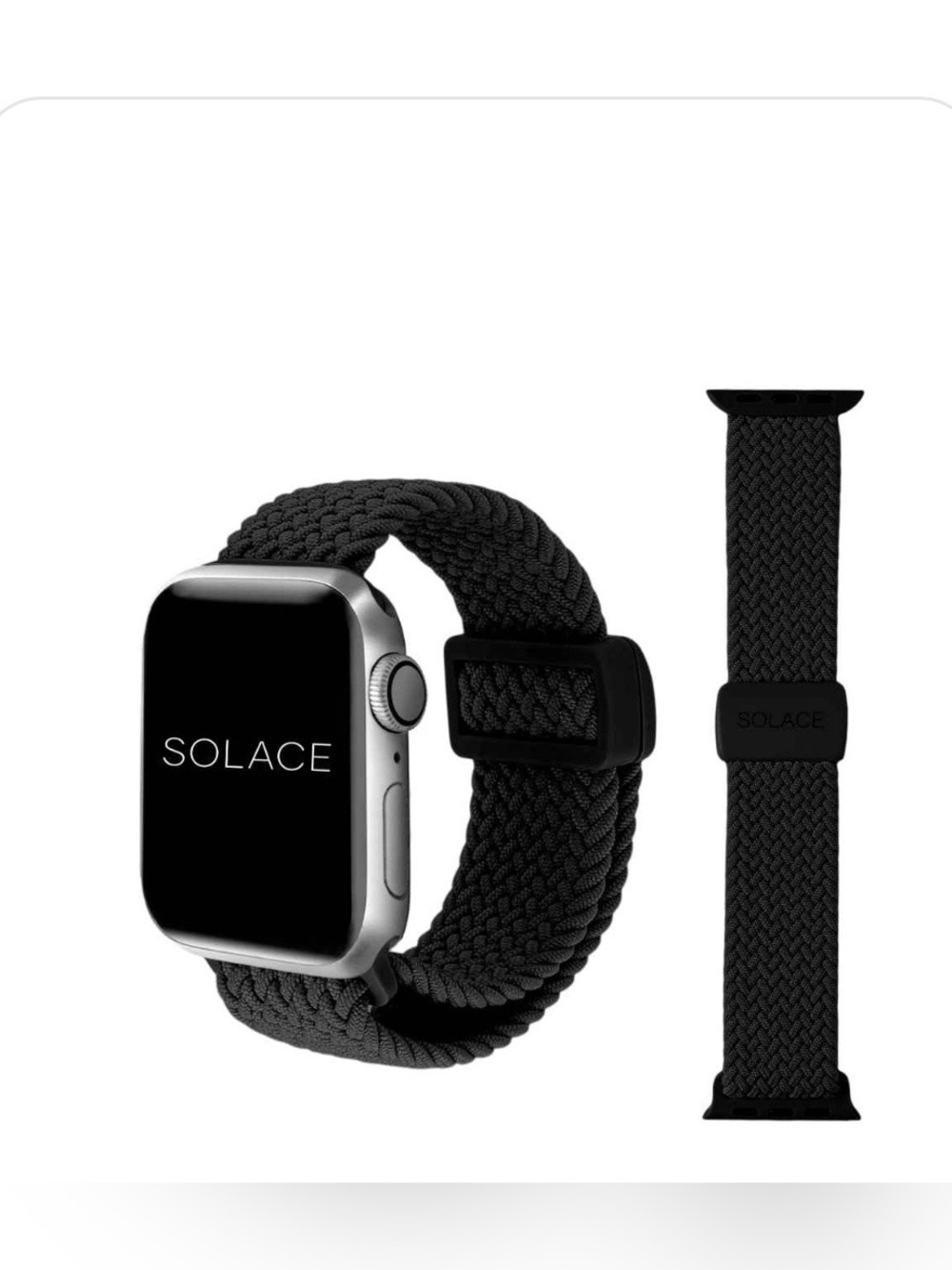 Braided Nylon Watch Band for APPLE WATCH - BLACK